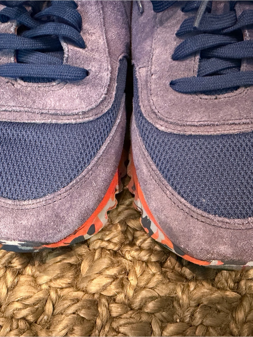 Women's Purple & Orange Suede Mesh Sneakers. Tory Burch $239 - Picture 3 of 8